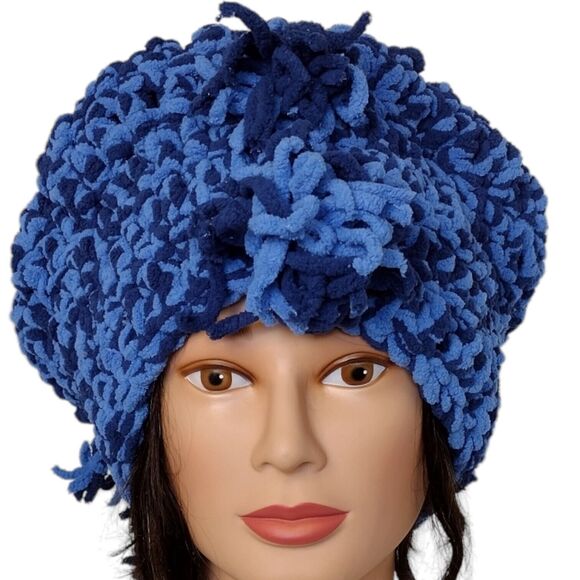 Slouchy, Beret Type Hat OOAK Handmade Crochet Free Hand Women's One Size - Picture 3 of 14